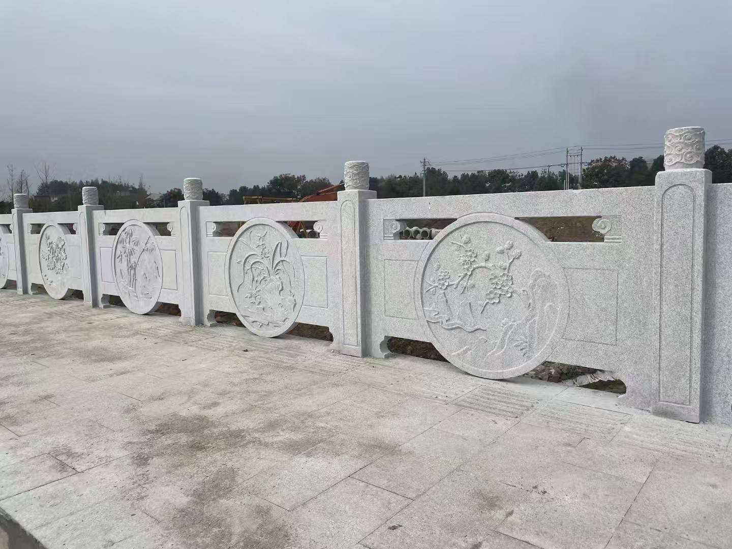 泰州芝麻白河道栏杆 石材栏杆